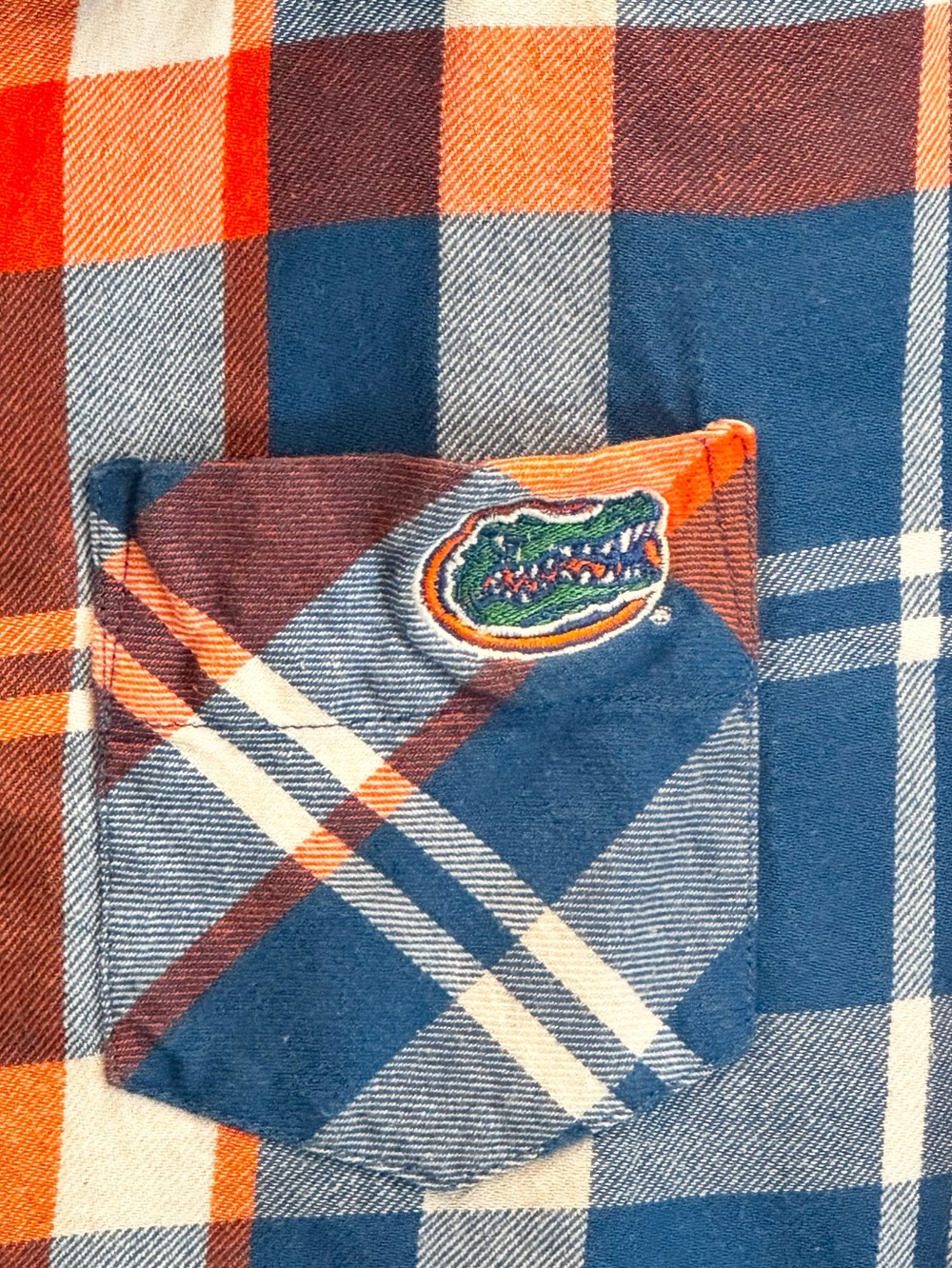 UG Apparel NCAA Florida Gators Women's Boyfriend Plaid Flannel Shirt